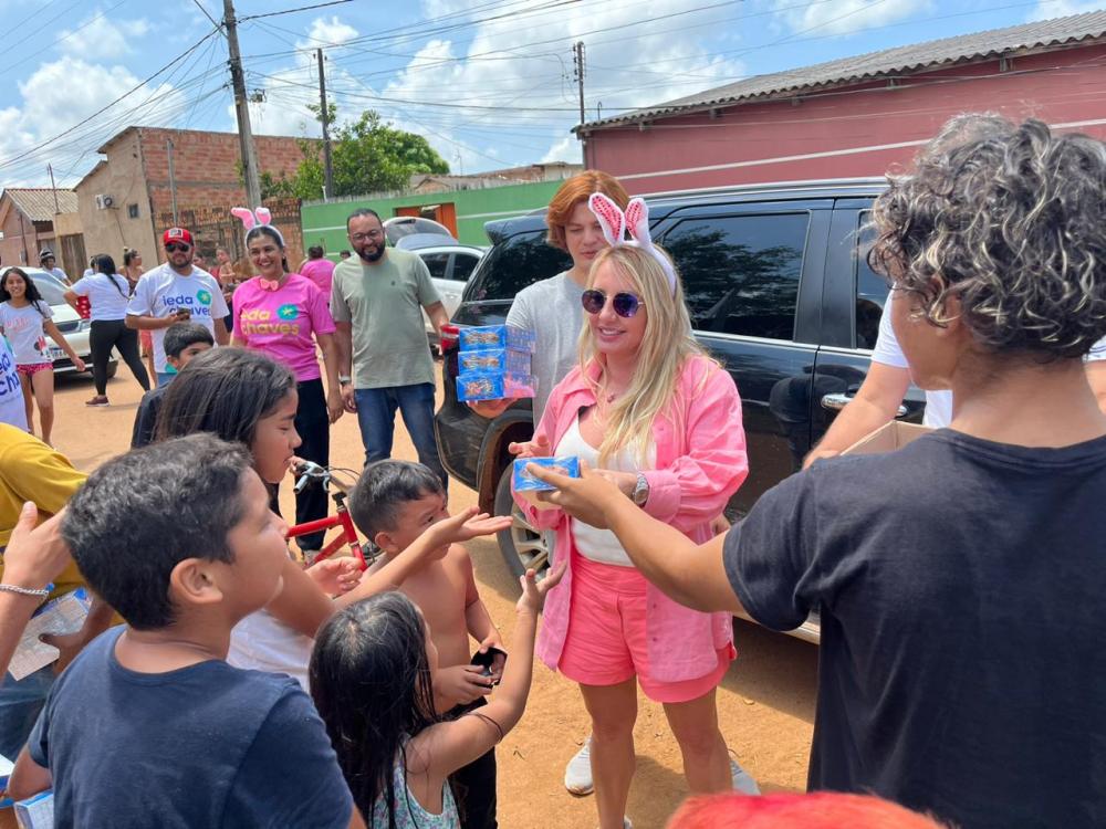 Ieda Chaves mobiliza a maior ação solidária de Rondônia com a distribuição de mais de 40 mil caixas de chocolate na Páscoa de 2024