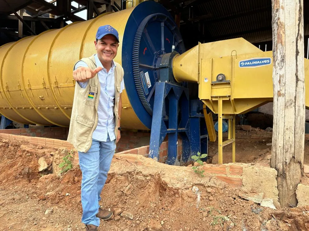 Deputado Cássio Gois entrega secador de alta capacidade para impulsionar o setor cafeeiro na Linha 14 do Distrito de Divinópolis, em Cacoal