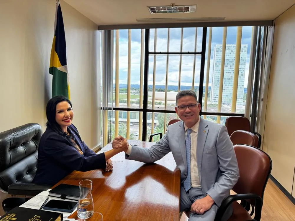 Deputada Cristiane Lopes recebe em Brasília o Governador de Rondônia Cel. Marcos Rocha