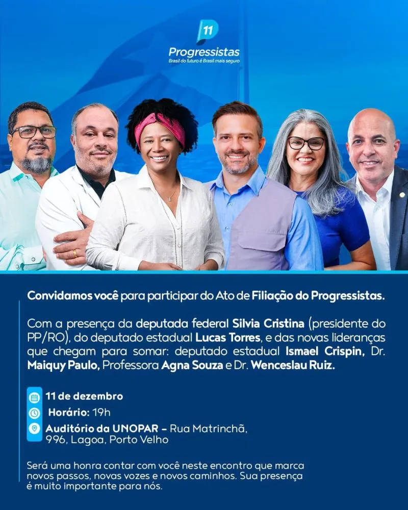 Em grande evento, partido Progressistas recebe hoje novas lideranças 