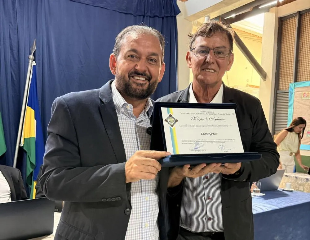 Laerte Gomes recebe moção de aplausos em Rondominas e reforça compromisso com o desenvolvimento de RO