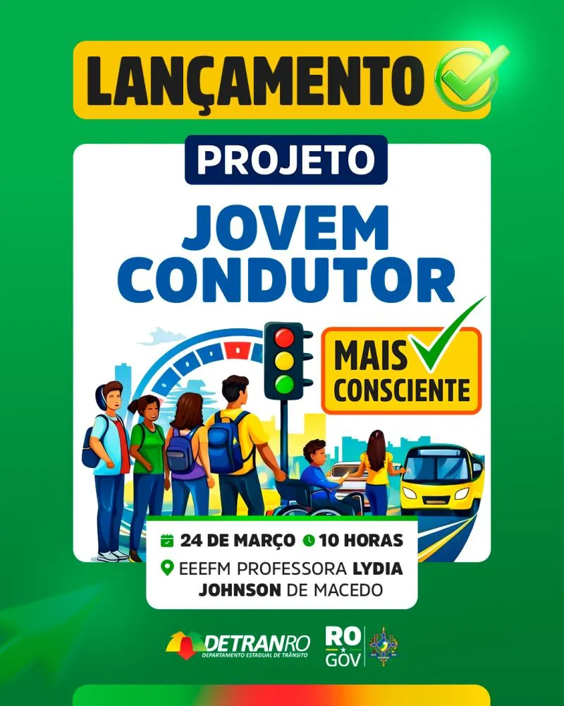 Detran-RO lança Projeto Jovem Condutor mais Consciente para preparar estudantes do ensino médio para um trânsito mais seguro