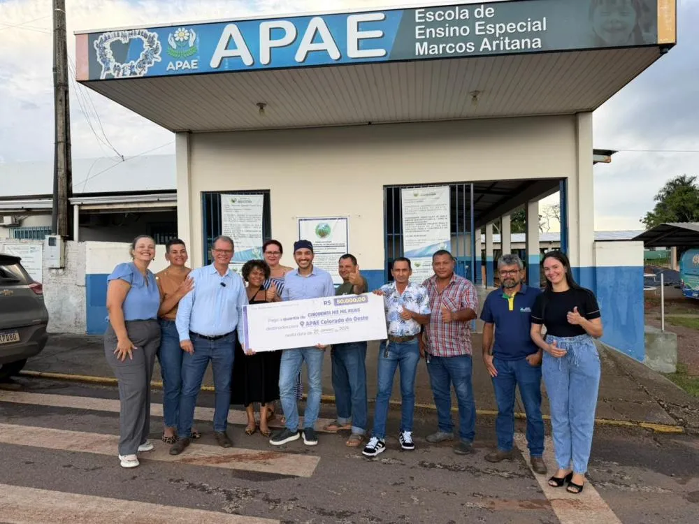 Dr. Fernando Máximo destina R$ 50 mil para a APAE de Colorado do Oeste